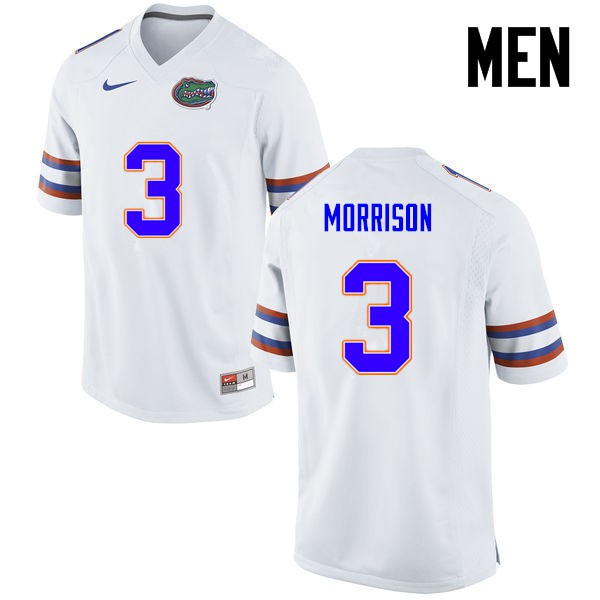 Florida Gators Men #3 Antonio Morrison College Football Jersey White